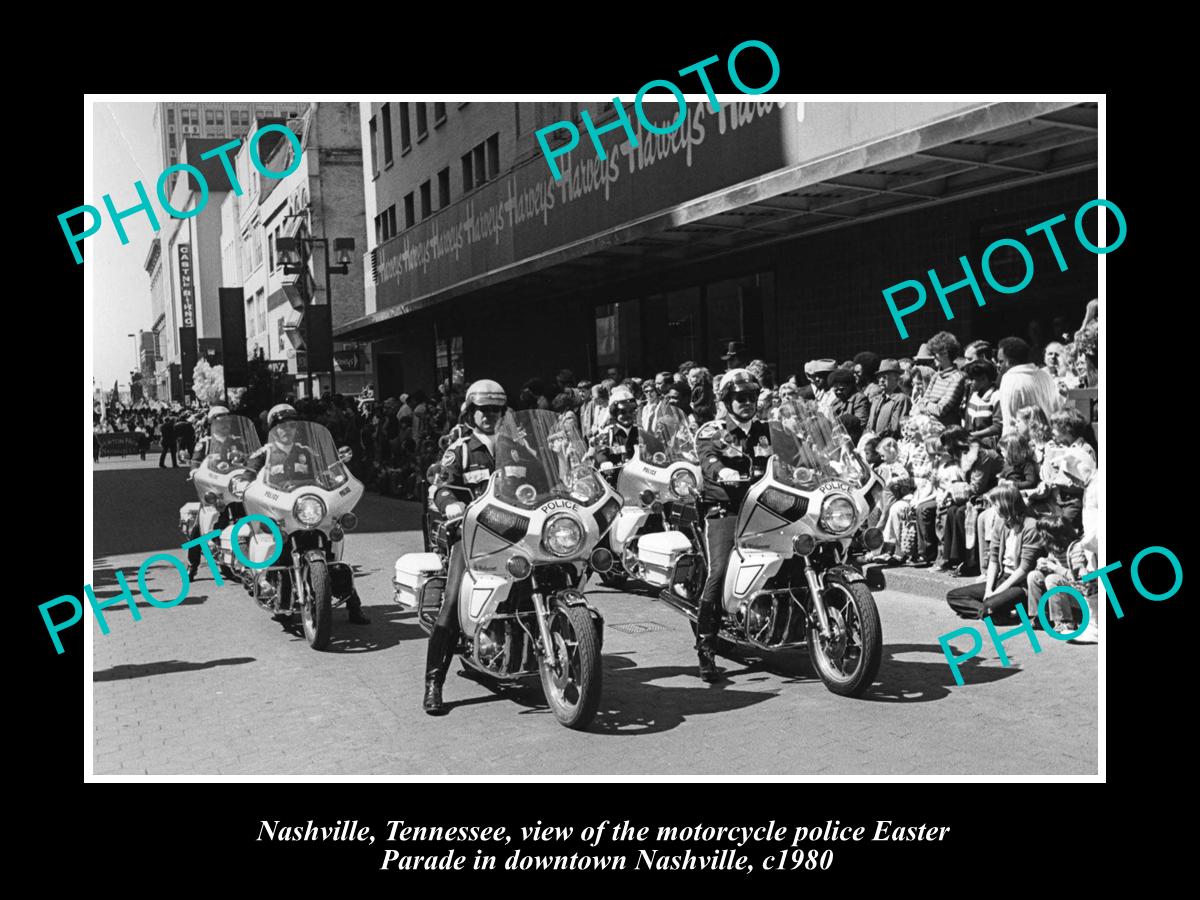 OLD LARGE HISTORIC PHOTO OF NASHVILLE TENNESSEE, THE POLICE MOTORCYCLE PARADE