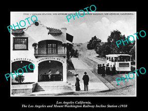 OLD LARGE HISTORIC PHOTO OF LOS ANGELES MOUNT WASHINGTON RAILROAD STATION c1910