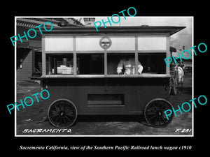 OLD LARGE HISTORIC PHOTO OF SACREMENTO CALIFORNIA, THE SP RAILROAD WAGON c1910