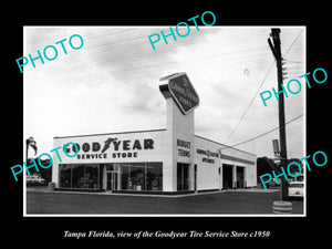 OLD LARGE HISTORIC PHOTO OF TAMPA FLORIDA, THE GOODYEAR TIRE STORE c1950