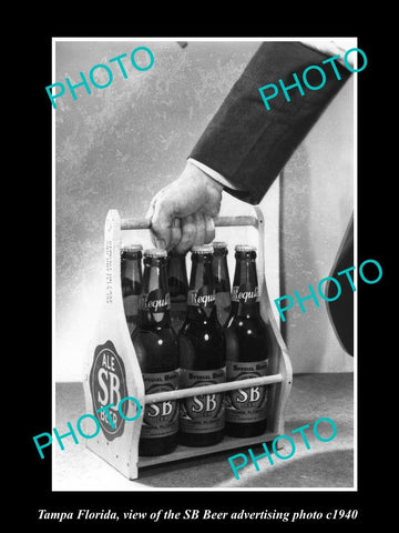 OLD LARGE HISTORIC PHOTO OF TAMPA FLORIDA, THE SP BEER ADVERTISING PHOTO c1940