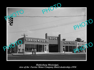 OLD LARGE HISTORIC PHOTO OF HATTIESBURG MISSISSIPPI, THE BUICK CAR GARAGE c1950