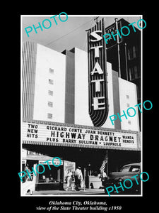 OLD LARGE HISTORIC PHOTO OF THE OKLAHOMA CITY STATE THEATER BUILDING c1950