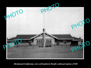 OLD LARGE HISTORIC PHOTO OF RICHMOND CALIFORNIA, VIEW OF THE RAILROAD DEPOT 1920