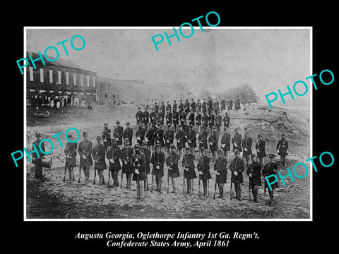 OLD LARGE HISTORIC PHOTO AUGUSTA GEORGIA, CIVIL WAR 1st GEORGIA REGIMENT c1861