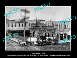 OLD LARGE HISTORIC PHOTO OF FORT WORTH TEXAS, THE ANHEUSER BUSCH BREWERY c1900