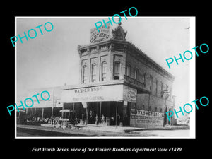 OLD LARGE HISTORIC PHOTO OF FORT WORTH TEXAS, THE WASHER DEPARTMENT STORE c1890