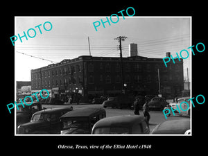 OLD LARGE HISTORIC PHOTO OF ODESSA TEXAS, VIEW OF THE ELLIOTT HOTEL c1940