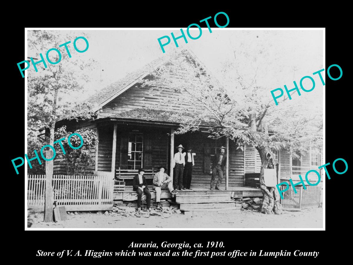 OLD LARGE HISTORIC PHOTO AURARIA GEORGIA, VIEW OF THE STORE & POST OFFICE c1915