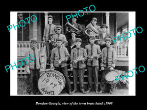 OLD LARGE HISTORIC PHOTO BOWDON GEORGIA, VIEW OF THE TOWN BRASS BAND c1919