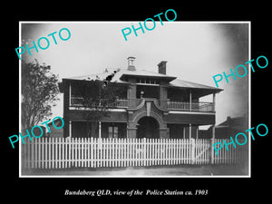 OLD LARGE HISTORIC PHOTO OF BUNDABERG QLD, VIEW OF THE POLICE STATION c1903