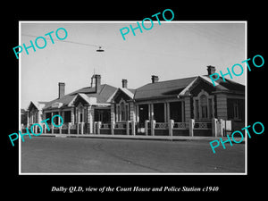 OLD LARGE HISTORIC PHOTO OF DALBY QLD, THE COURT & POLICE STATION c1940