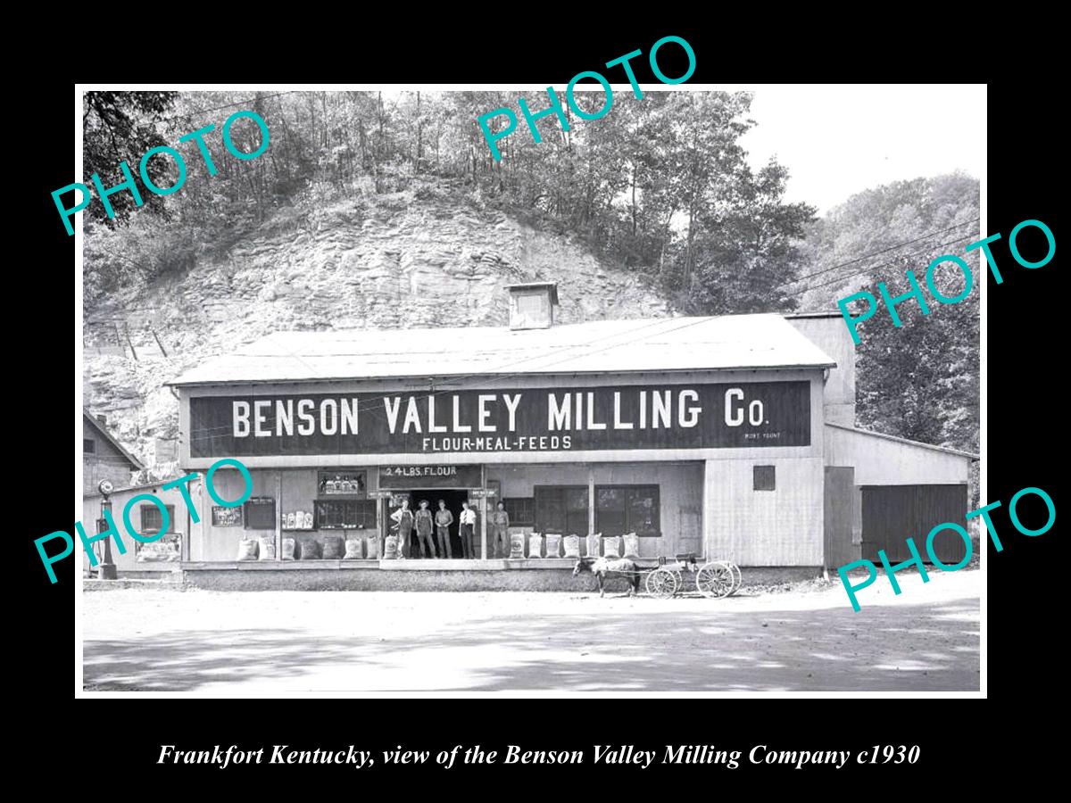 OLD LARGE HISTORIC PHOTO OF FRANKFORT KENTUCKY, THE BENSON VALLY MILL Co c1930