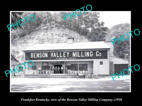 OLD LARGE HISTORIC PHOTO OF FRANKFORT KENTUCKY, THE BENSON VALLY MILL Co c1930