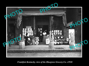 OLD LARGE HISTORIC PHOTO OF FRANKFORT KENTUCKY, THE BLUEGRASS GROCERY STORE 1910