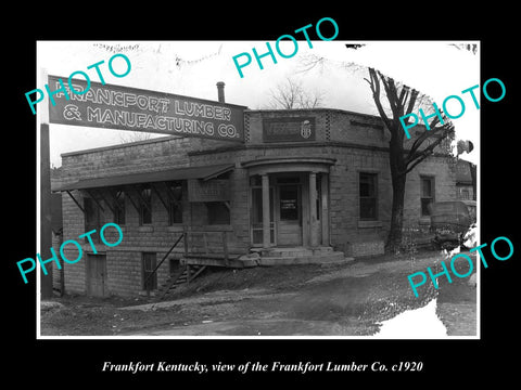 OLD LARGE HISTORIC PHOTO OF FRANKFORT KENTUCKY, THE LUMBER Co STORE c1920