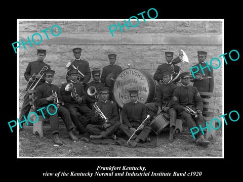 OLD LARGE HISTORIC PHOTO OF FRANKFORT KENTUCKY, THE NORMAL INSTITUTE BAND c1920