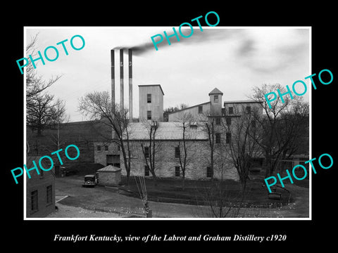 OLD LARGE HISTORIC PHOTO OF FRANKFORT KENTUCKY, LABROT & GRAHAM DISTILLERY c1920