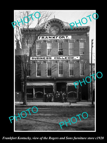 OLD LARGE HISTORIC PHOTO OF FRANKFORT KENTUCKY, THE ROGERS FURNITURE STORE c1920