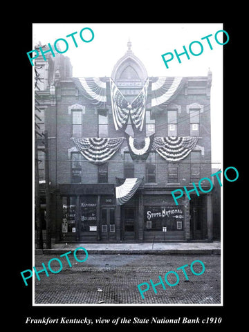 OLD LARGE HISTORIC PHOTO OF FRANKFORT KENTUCKY, THE STATE NATIONAL BANK c1910