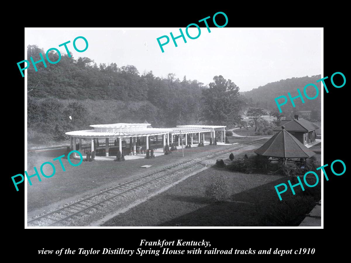 OLD LARGE HISTORIC PHOTO OF FRANKFORT KENTUCKY, SPRING HOUSE & RAIL DEPOT c1910