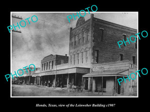 OLD LARGE HISTORIC PHOTO OF HONDO TEXAS, VIEW OF THE LEINWEBER BUILDING c1907