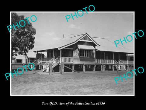 OLD LARGE HISTORIC PHOTO OF TARA QLD, VIEW OF THE POLICE STATION c1930