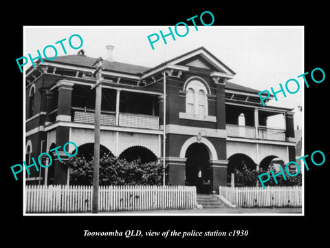 OLD LARGE HISTORIC PHOTO OF TOOWOOMBA QLD, VIEW OF THE POLICE STATION c1930