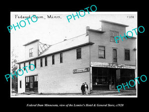 OLD LARGE HISTORIC PHOTO OF FEDERAL DAM MINNESOTA, THE GENERAL STORE HOTEL c1920