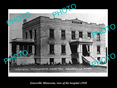 OLD LARGE HISTORIC PHOTO OF GRACEVILLE MINNESOTA, VIEW OF THE HOSPITAL c1920