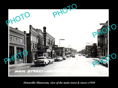 OLD LARGE HISTORIC PHOTO OF ORTONVILLE MINNESOTA, THE MAIN ST & STORES c1950 3