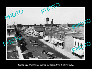 OLD LARGE HISTORIC PHOTO OF SLEEPY EYE MINNESOTA, THE MAIN STREET & STORES c1925