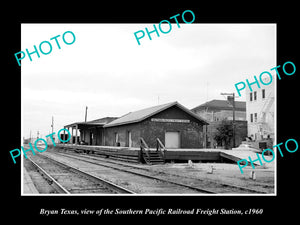 OLD LARGE HISTORIC PHOTO OF BRYAN TEXAS, THE SP RAILROAD FREIGHT STATION 1960