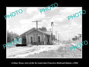 OLD LARGE HISTORIC PHOTO OF CELINA TEXAS, THE RAILROAD DEPOT STATION 1960