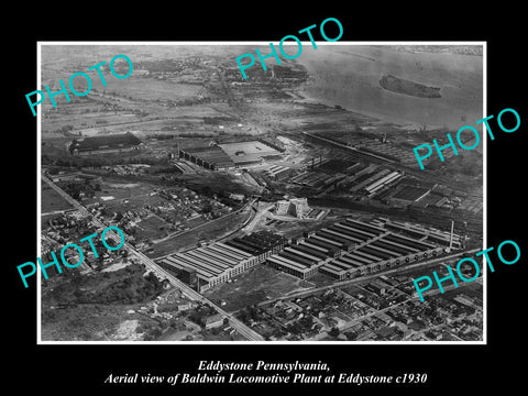 OLD LARGE HISTORIC PHOTO OF EDDYSTONE PENNSYLVANIA, THE LOCOMOTIVE PLANT c1930