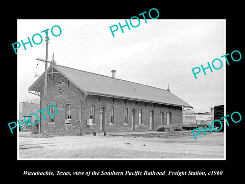 OLD LARGE HISTORIC PHOTO OF WAXAHACHIE TEXAS, THE RAILROAD DEPOT STATION c1960