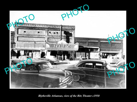 OLD LARGE HISTORIC PHOTO OF BLYTHEVILLE ARKANSAS, VIEW OF THE RITZ THEATER c1950