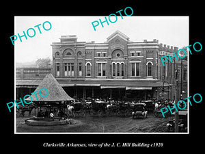 OLD LARGE HISTORIC PHOTO OF CLARKSVILLE ARKANSAS, VIEW OF THE HILL BUILDING 1920