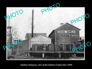 OLD LARGE HISTORIC PHOTO OF EUDORA ARKANSAS, THE EUDORA COTTON GIN c1910