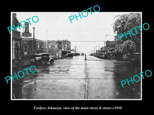 OLD LARGE HISTORIC PHOTO OF FORDYCE ARKANSAS, THE MAIN St & STORES c1930