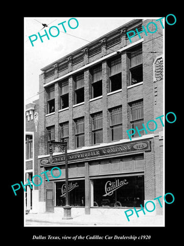 OLD LARGE HISTORIC PHOTO OF DALLAS TEXAS, THE CADILLAC CAR DEALERSHIP c1920