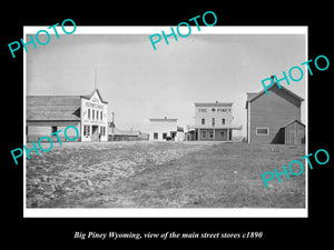 OLD LARGE HISTORIC PHOTO BIG PINEY WYOMING, VIEW OF THE MAIN STREET & STORE 1890