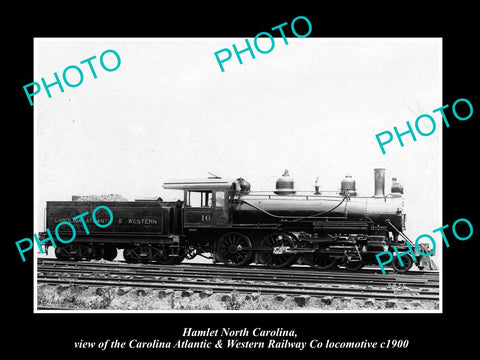 OLD HISTORIC PHOTO OF HAMLET NORTH CAROLINA ATLANTIC & WESTERN RAILWAY Co c1900