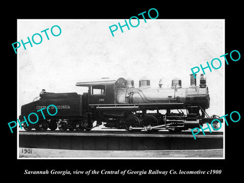 OLD HISTORIC PHOTO OF SAVANNAH GEORGIA, CENTRAL OF GEORGIA RAILWAY TRAIN c1900