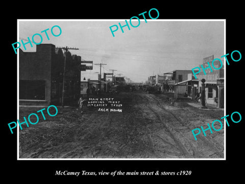 OLD LARGE HISTORIC PHOTO OF McCAMEY TEXAS, THE MAIN STREET & STORES c1920