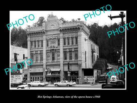 OLD LARGE HISTORIC PHOTO OF HOT SPRINGS ARKANSAS, VIEW OF THE OPERA HOUSE c1960