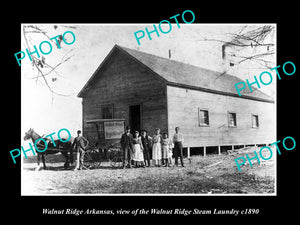 OLD LARGE HISTORIC PHOTO OF WALNUT RIDGE ARKANSAS, THE STEAM LAUDRY WAGON c1890