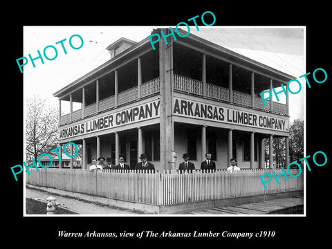 OLD LARGE HISTORIC PHOTO OF WARREN ARKANSAS, THE ARKANSAS LUMBER Co c1910