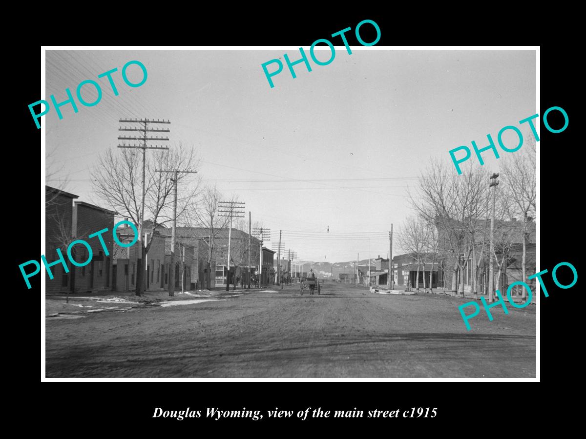 OLD LARGE HISTORIC PHOTO DOUGLAS WYOMING, VIEW OF THE MAIN STREET c1900