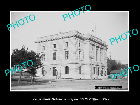 OLD LARGE HISTORIC PHOTO OF PIERRE SOUTH DAKOTA, THE POST OFFICE BUILDING c1910